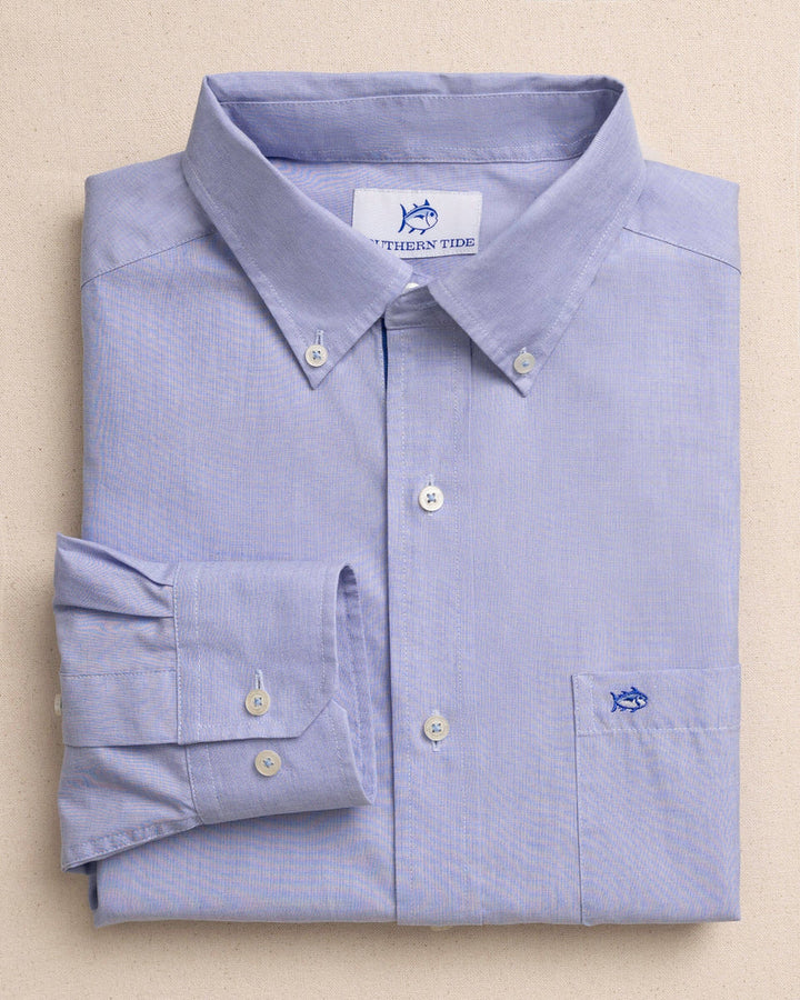 Southern Tide Offshore End on End Sport Shirt: Light Blue