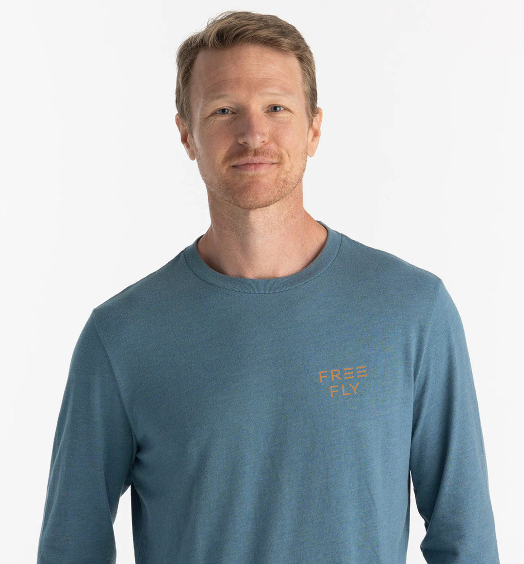 Free Fly Open Range Long Sleeve: Heather Slate Blue