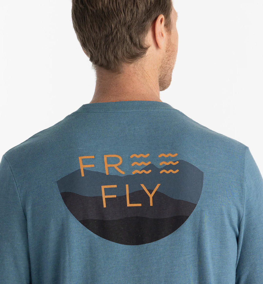 Free Fly Open Range Long Sleeve: Heather Slate Blue