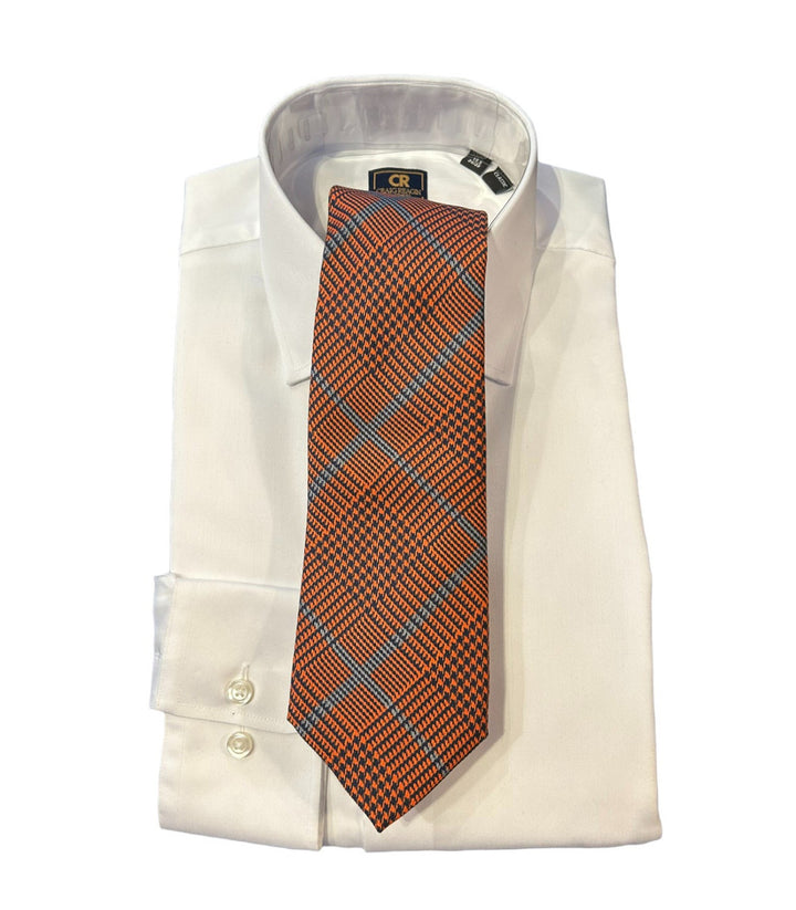 Robert Jensen Orange/Blue Houndstooth Tie