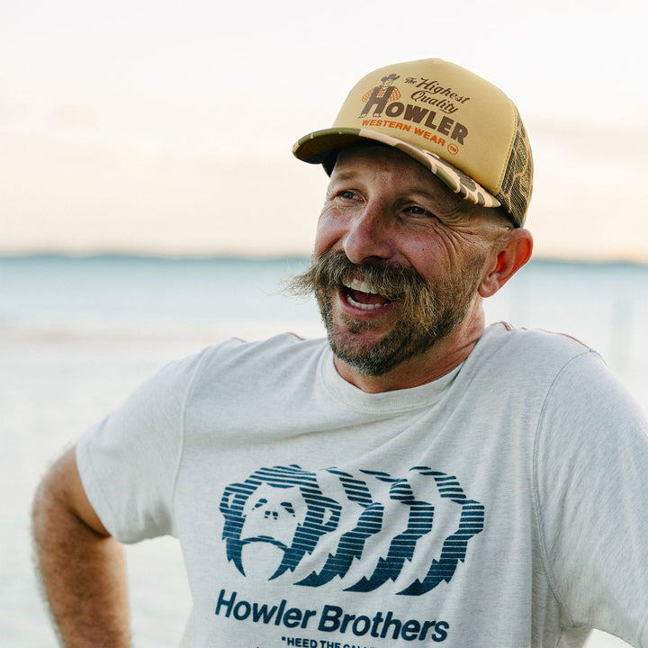 Howler Bros Western Wear Foam Dome Hat: Khaki/Camo