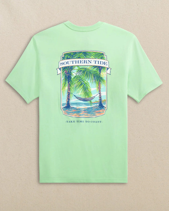Southern Tide Palm Hammock to Coast Short Sleeve T-Shirt: Green Ash