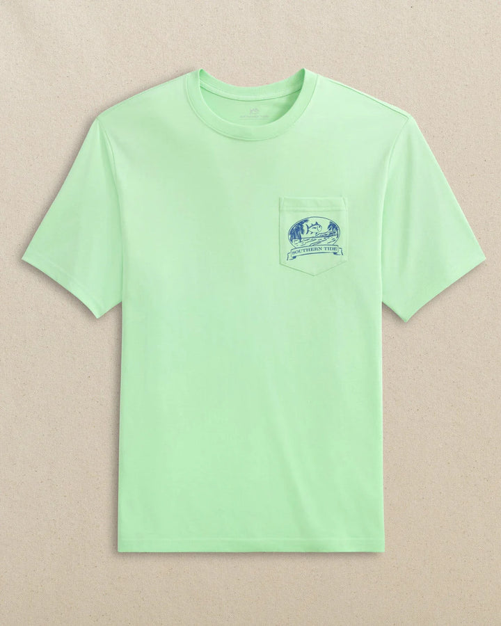 Southern Tide Palm Hammock to Coast Short Sleeve T-Shirt: Green Ash