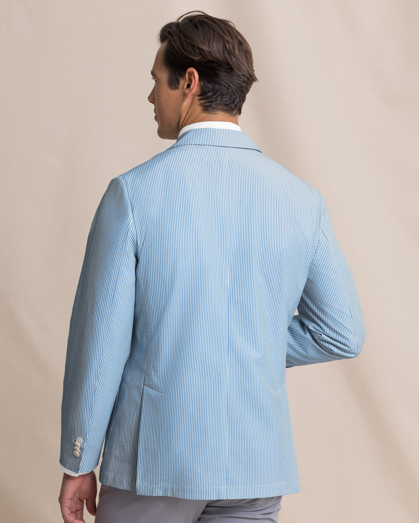 Southern Tide Pamlico Seersucker Blazer: Ocean Channel