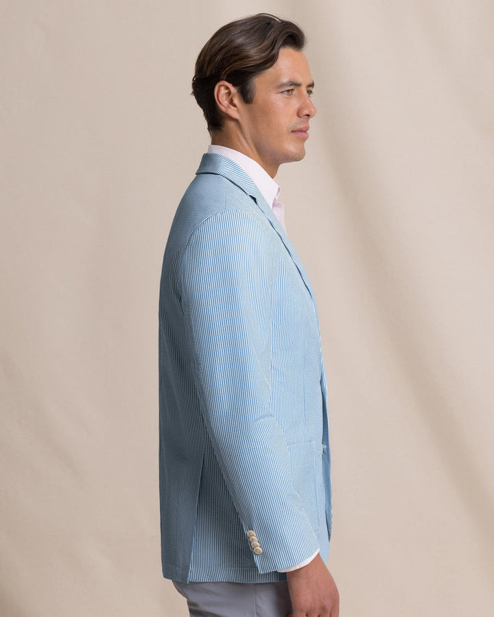Southern Tide Pamlico Seersucker Blazer: Ocean Channel