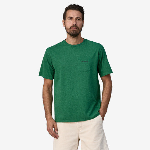 Patagonia Men's Line Logo Ridge Pocket Responsibili-Tee®: Gather Green