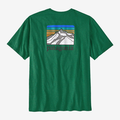 Patagonia Men's Line Logo Ridge Pocket Responsibili-Tee®: Gather Green