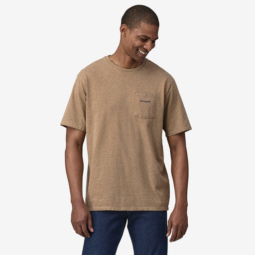 Patagonia Men's Line Logo Ridge Pocket Responsibili-Tee® Grayling Brown
