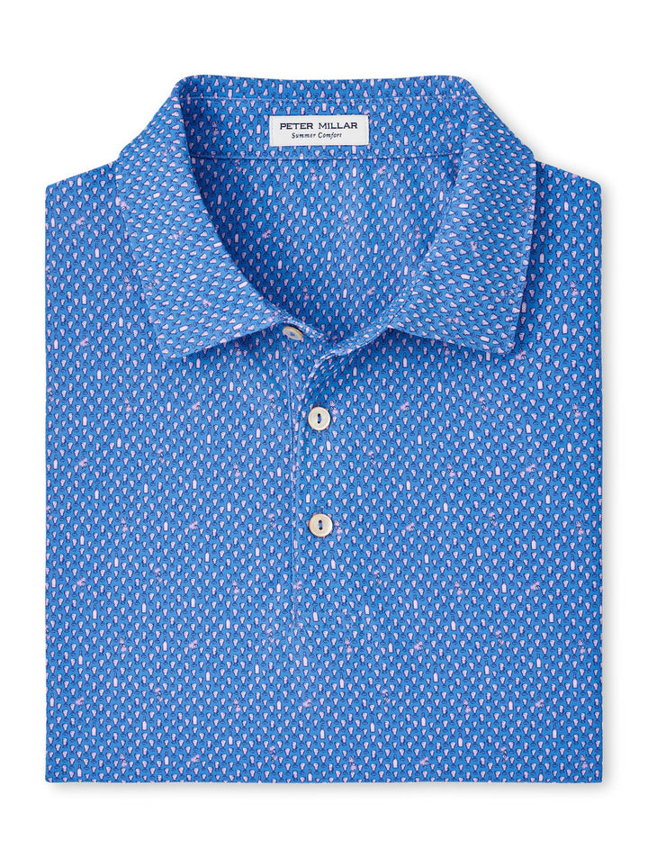 Peter Millar Irish Coffee Performance Mesh Polo: Liberty Blue