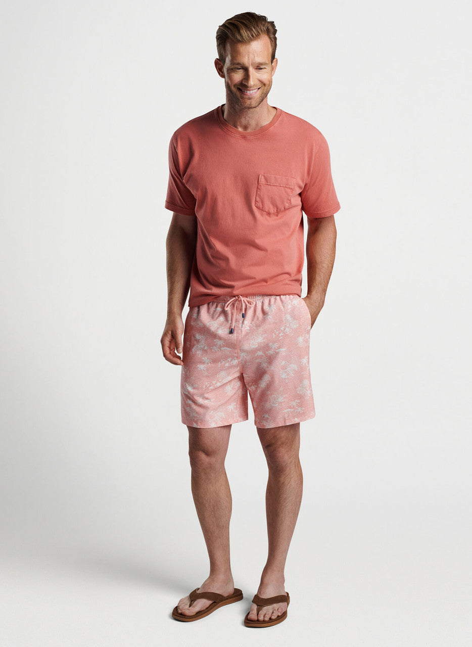 Peter Millar Thatched Hawaiian Swim Trunk: Soft Sienna