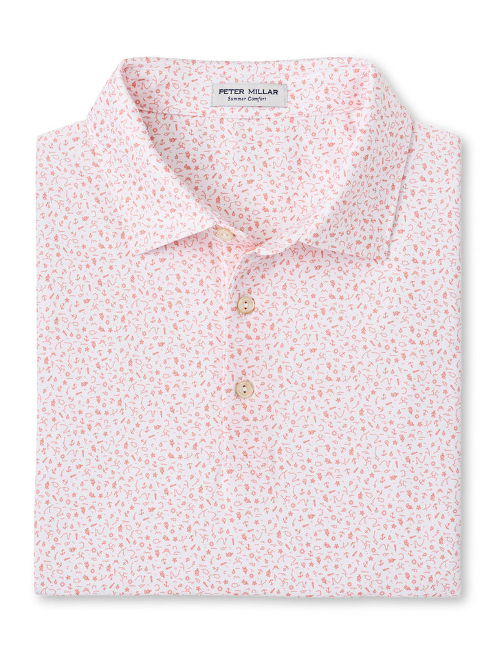 Peter Millar Marine Navigation Performance Jersey Polo: White