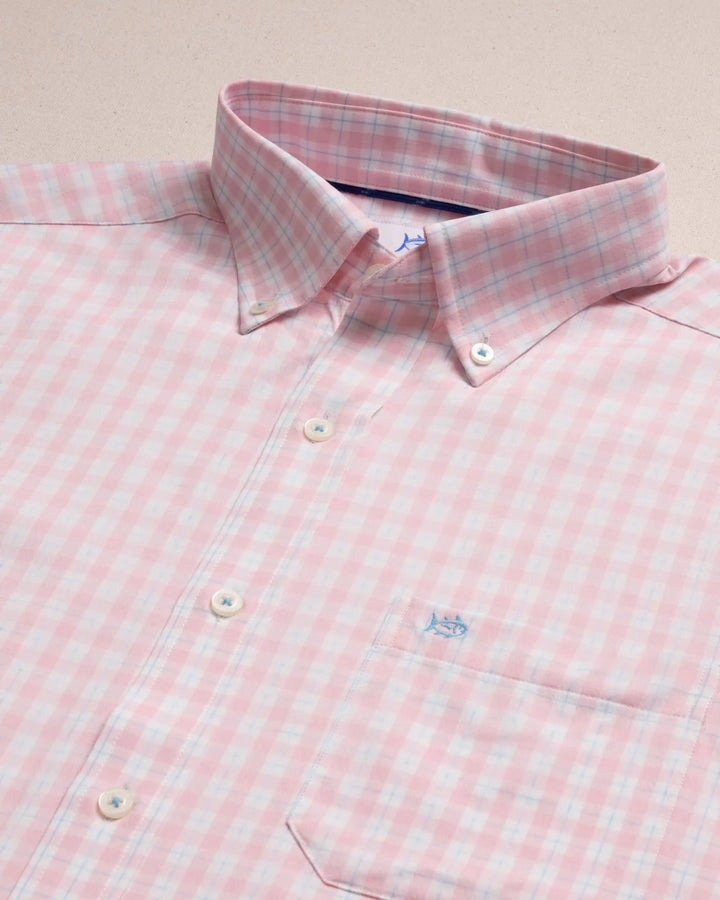 Southern Tide Coastal Breeze Pre Check Plaid Sportshirt: Orchid Pink