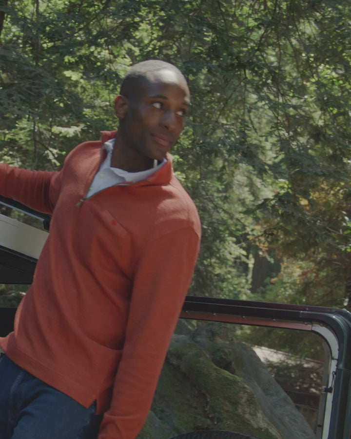 Johnnie-O Flame Stitch 1/4 Zip Pullover: Evergreen