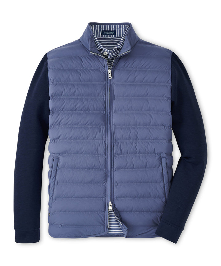 Peter Millar Winsome Hybrid Cardigan: Nebula Blue