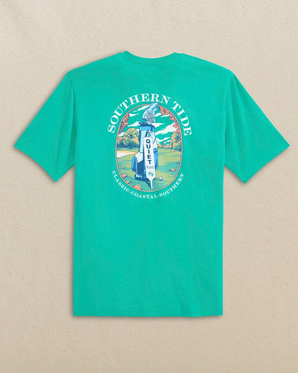 Southern Tide Quiet Please Short Sleeve T-shirt: Persian Green
