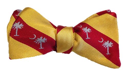 Palmetto Striped Bowtie - Yellow/Red