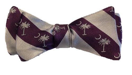 Palmetto Striped Bowtie - Regal/Silver