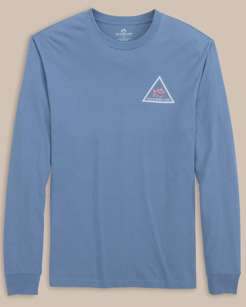 Southern Tide Retrowave Channel Markers Long Sleeve T-Shirt: Abyss Blue