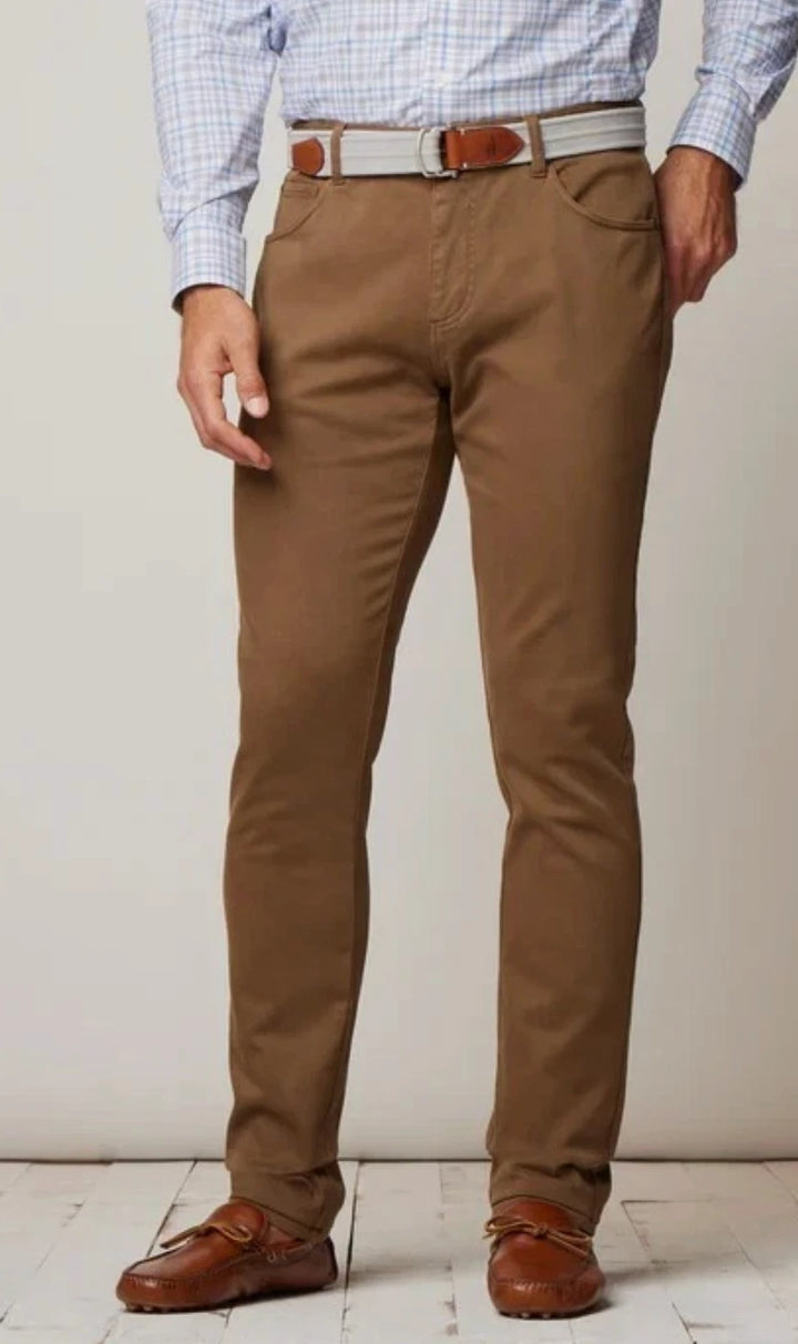Johnnie-O Terry 5-Pocket Pant: Khaki Brown