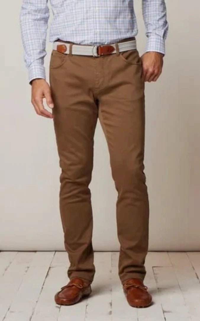 Johnnie-O Terry 5-Pocket Pant: Khaki Brown