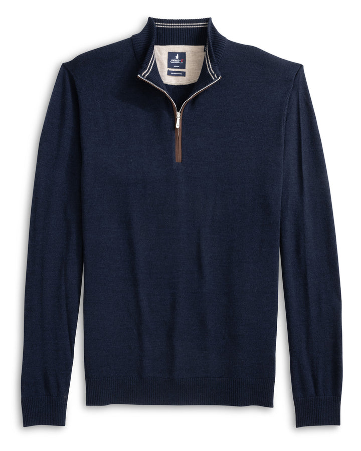 Johnnie-O Raynor Merino 1/4 Zip Sweater: Navy