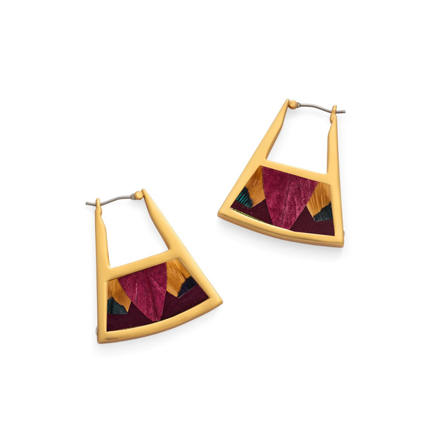 Brackish Double Sided Triangle Hoop: Charlotte