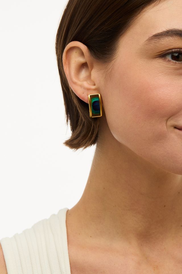 Brackish Rectangle Stud Earring: Olivia