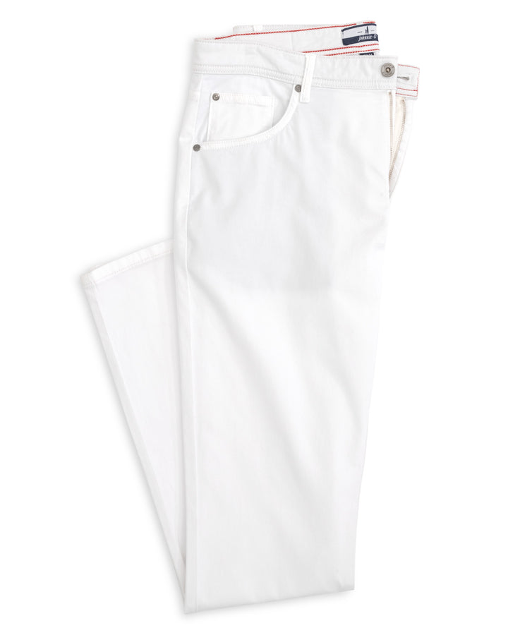 Johnnie-O Carmel Sateen 5-Pocket Pant: White