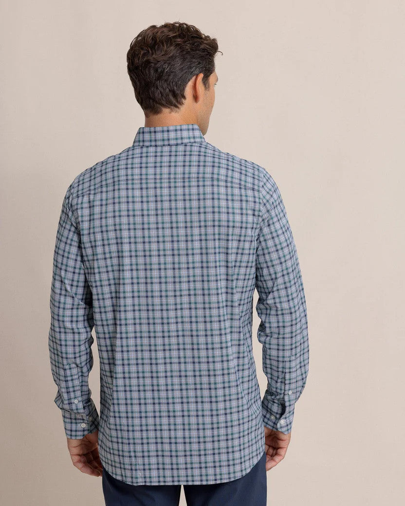 Southern Tide Saltgrass Plaid Intercoastal Long Sleeve Sport Shirt: Salt Meadow