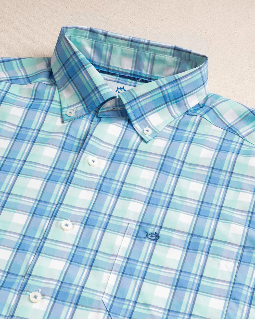 Southern Tide Sandbar Coastal Breeze Sport Shirt: Shore Blue