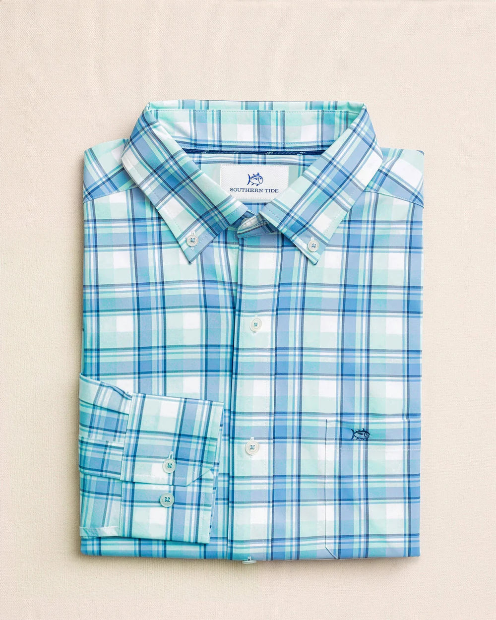 Southern Tide Sandbar Coastal Breeze Sport Shirt: Shore Blue