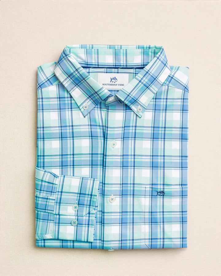 Southern Tide Sandbar Coastal Breeze Sport Shirt: Shore Blue