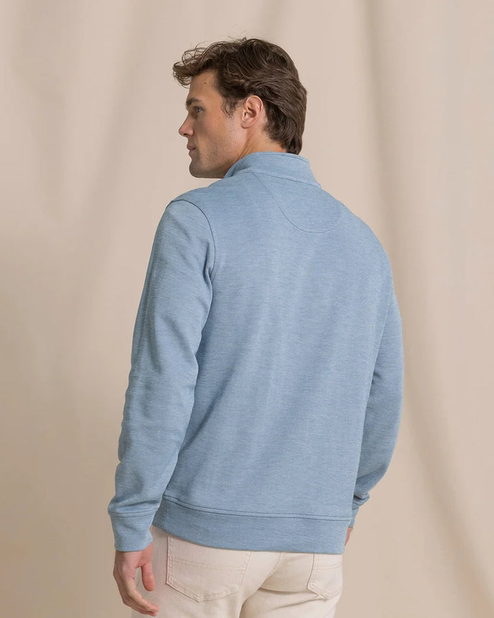 Southern Tide Sandy Cove Pique Quarter Zip: Nautical Blue