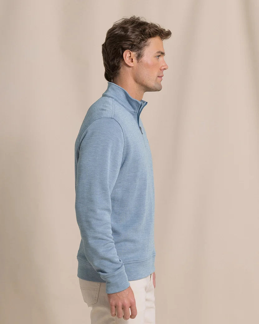 Southern Tide Sandy Cove Pique Quarter Zip: Nautical Blue