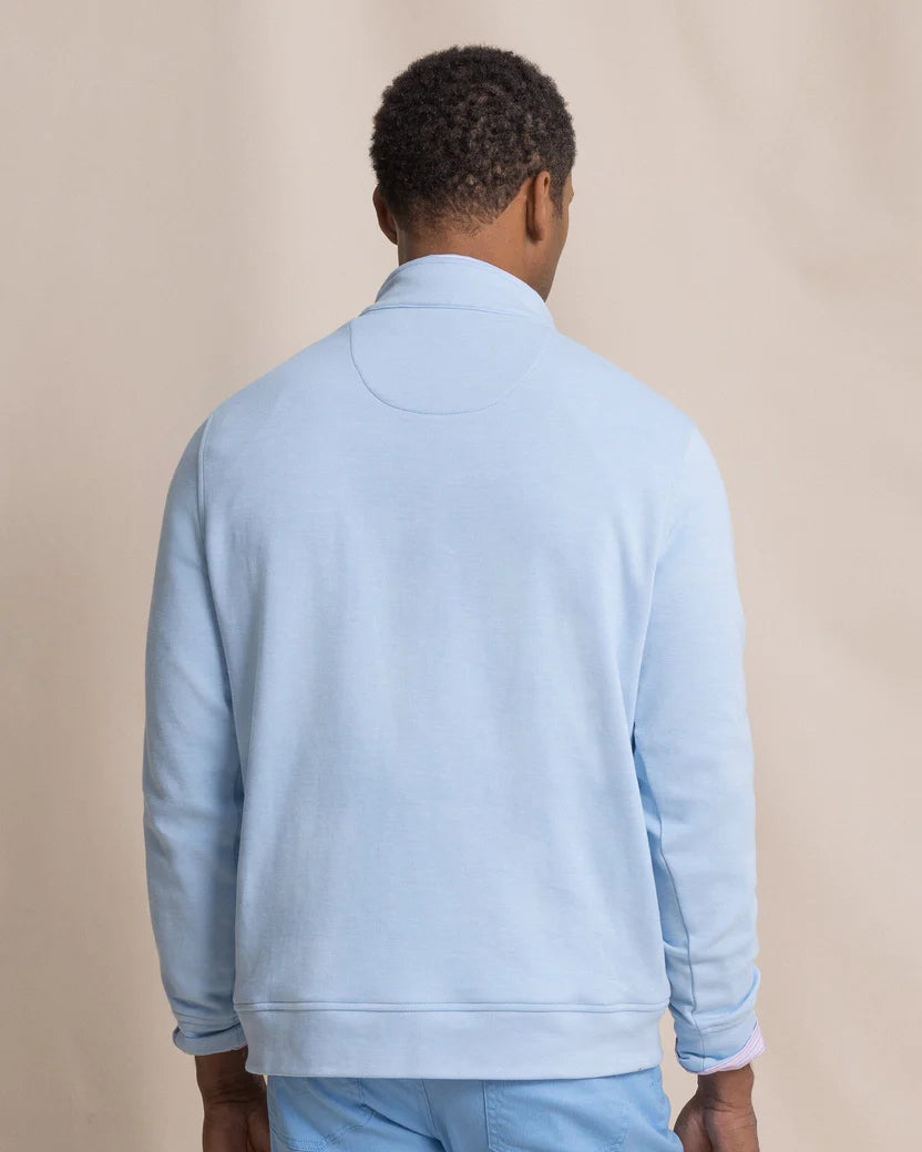 Southern Tide Sandy Cove Pique Quarter Zip: Ocean Channel