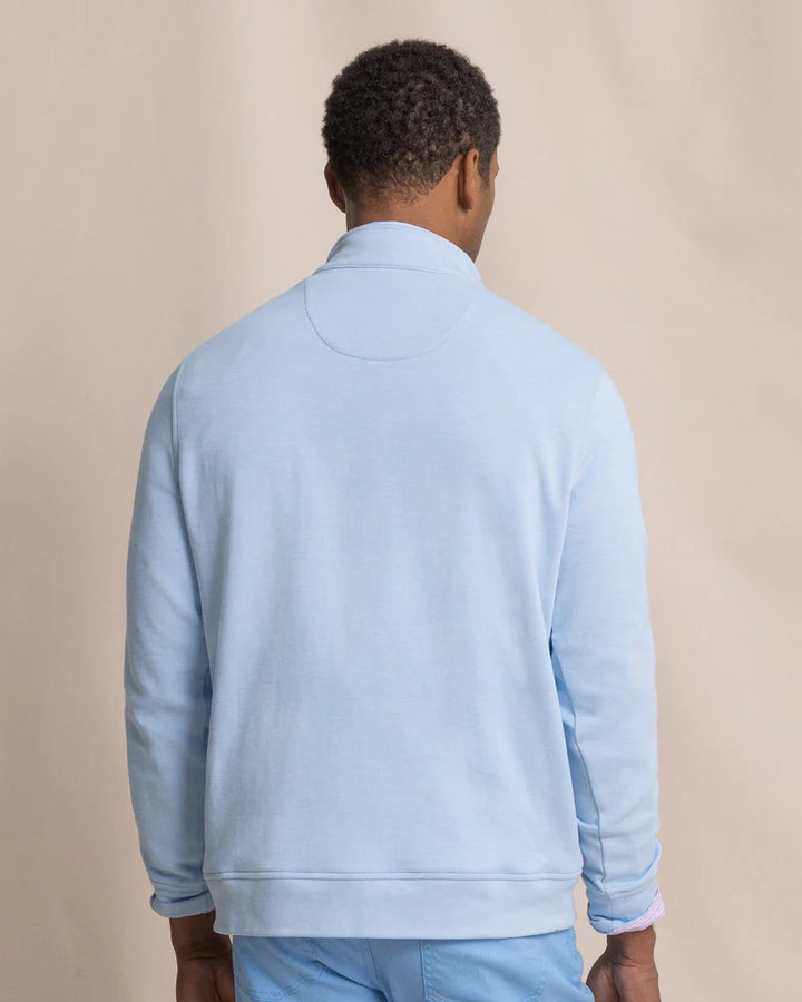 Southern Tide Sandy Cove Pique Quarter Zip: Ocean Channel
