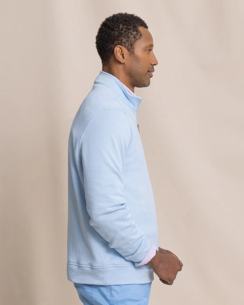 Southern Tide Sandy Cove Pique Quarter Zip: Ocean Channel