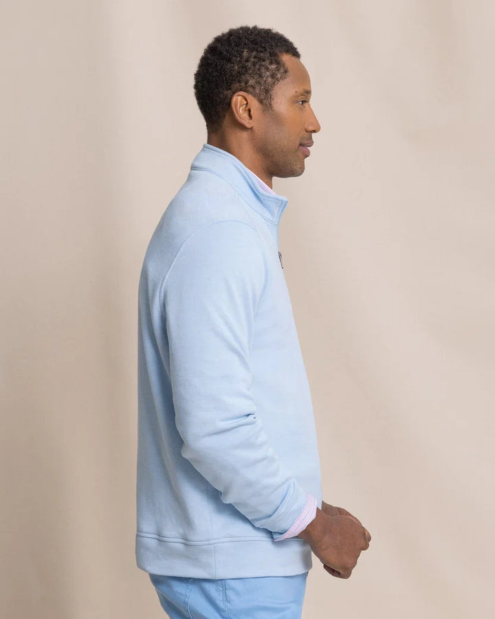 Southern Tide Sandy Cove Pique Quarter Zip: Ocean Channel