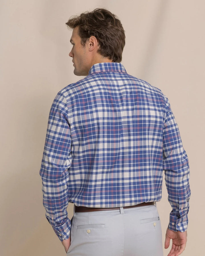 Southern Tide Sandy Shores Heather Skipjack Sport Shirt: Heather Nautical Blue
