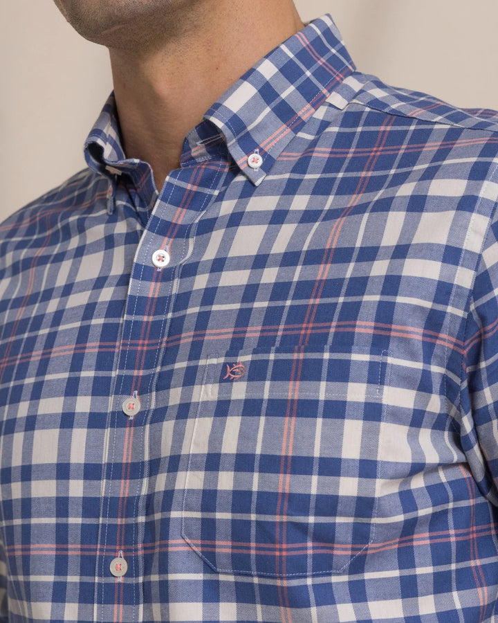 Southern Tide Sandy Shores Heather Skipjack Sport Shirt: Heather Nautical Blue