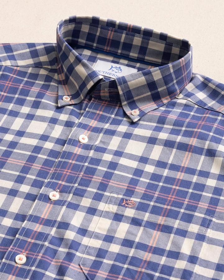 Southern Tide Sandy Shores Heather Skipjack Sport Shirt: Heather Nautical Blue
