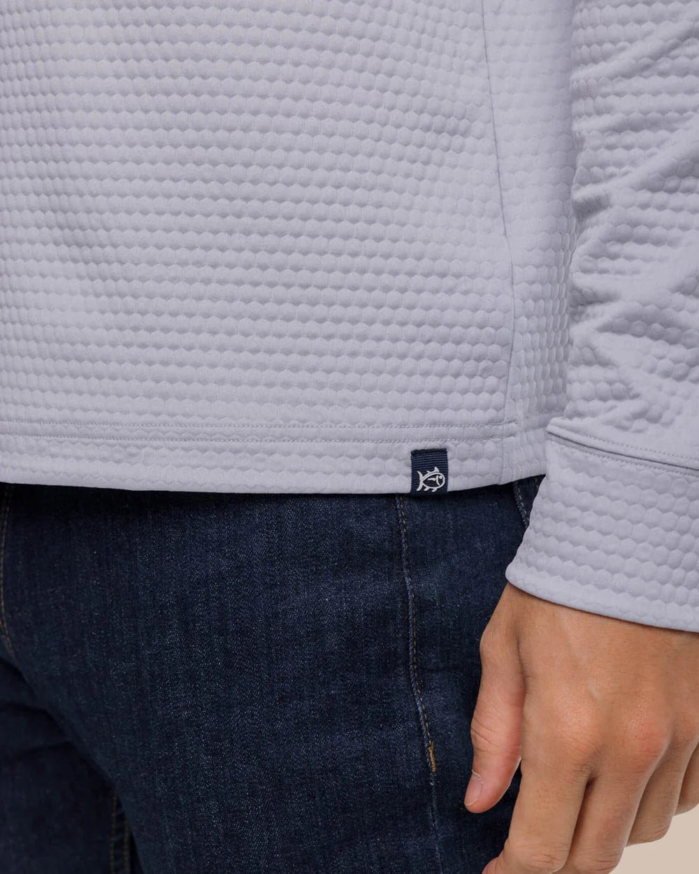 Southern Tide Scuttle Performance Quarter Zip Hoodie: Heather Slate Grey