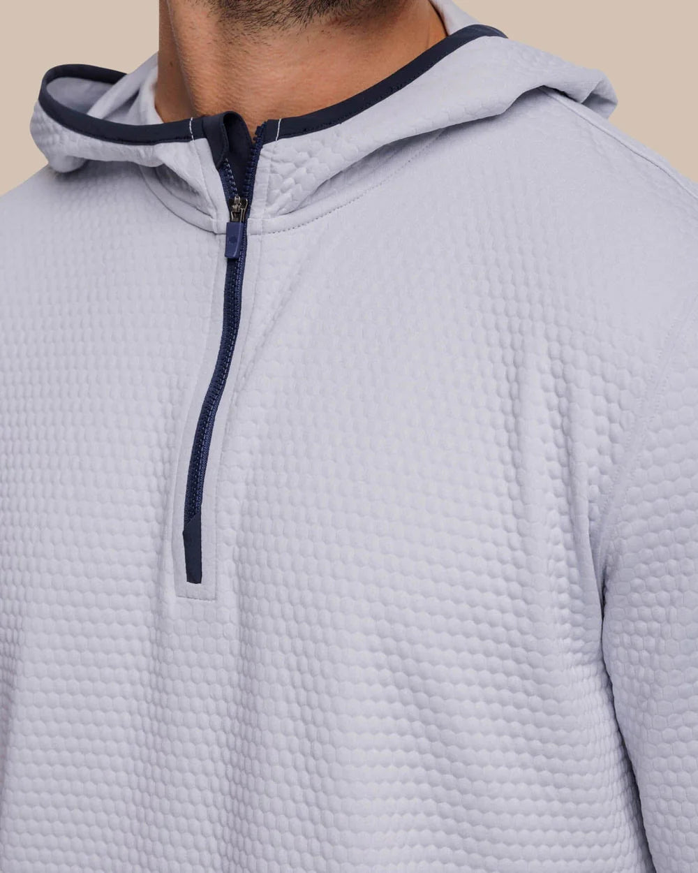 Southern Tide Scuttle Performance Quarter Zip Hoodie: Heather Slate Grey