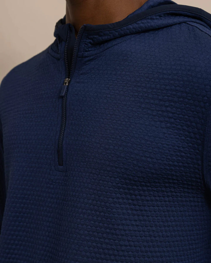 Southern Tide Scuttle Performance Quarter Zip Hoodie: Heather True Navy