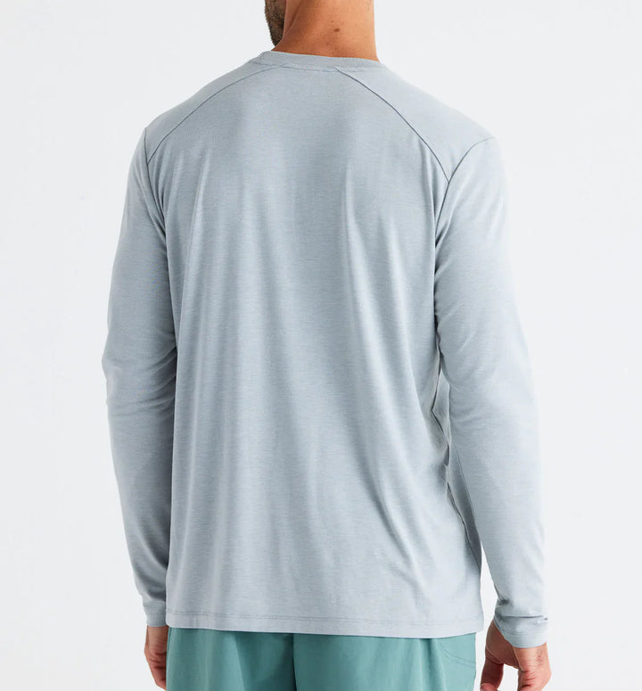 Free Fly Men's Bamboo Shade Long Sleeve: Heather Aspen Grey