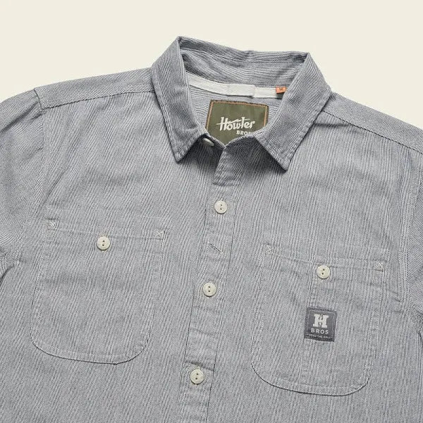 Howler Bros Tallier Work Shirt: Hickory Stripe Chambray