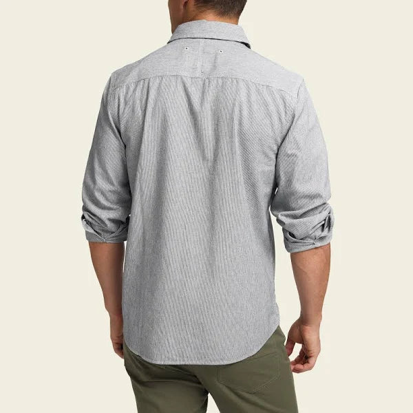 Howler Bros Tallier Work Shirt: Hickory Stripe Chambray
