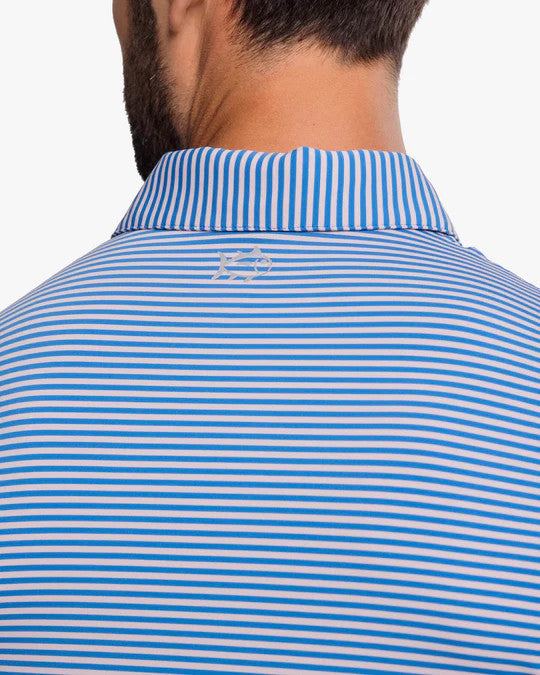 Southern Tide brrr°®-eeze Shores Striped Performance Polo Shirt: Rose Blush