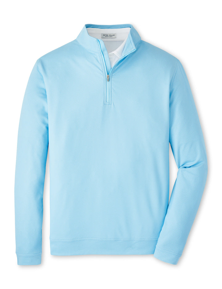 Peter Millar Perth Birdseye Performance Quarter-Zip: Seaport Blue