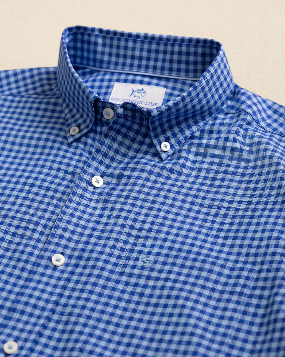 Southern Tide Silver Lake Plaid Skipjack Sport Shirt: Surf Blue